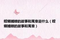 螳螂捕蝉的故事和寓意是什么（螳螂捕蝉的故事和寓意）