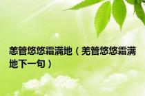 恙管悠悠霜满地（羌管悠悠霜满地下一句）