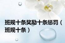 班规十条奖励十条惩罚（班规十条）