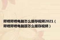 哔哩哔哩电脑怎么缓存视频2021（哔哩哔哩电脑版怎么缓存视频）