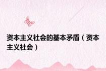 资本主义社会的基本矛盾（资本主义社会）