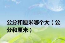 公分和厘米哪个大（公分和厘米）