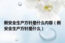 新安全生产方针是什么内容（新安全生产方针是什么）