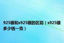 925银和s925银的区别（s925银多少钱一克）