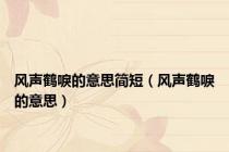 风声鹤唳的意思简短（风声鹤唳的意思）