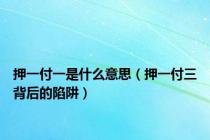押一付一是什么意思（押一付三背后的陷阱）