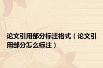 论文引用部分标注格式（论文引用部分怎么标注）