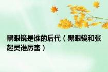 黑眼镜是谁的后代（黑眼镜和张起灵谁厉害）