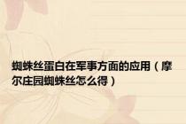 蜘蛛丝蛋白在军事方面的应用（摩尔庄园蜘蛛丝怎么得）