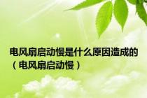 电风扇启动慢是什么原因造成的（电风扇启动慢）