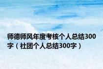 师德师风年度考核个人总结300字（社团个人总结300字）