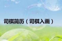 司棋简历（司棋入画）