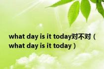 what day is it today对不对（what day is it today）