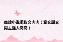 鹿晗小说吧甜文肉肉（宠文甜文男主强大肉肉）