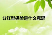 分红型保险是什么意思