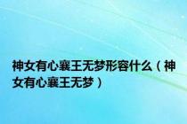 神女有心襄王无梦形容什么（神女有心襄王无梦）
