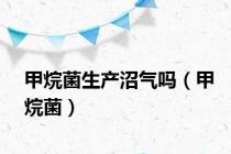 甲烷菌生产沼气吗（甲烷菌）