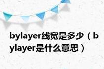 bylayer线宽是多少（bylayer是什么意思）