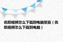 优酷视频怎么下载到电脑里面（优酷视频怎么下载到电脑）