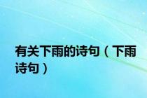 有关下雨的诗句（下雨诗句）
