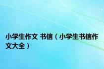 小学生作文 书信（小学生书信作文大全）