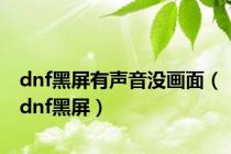 dnf黑屏有声音没画面（dnf黑屏）