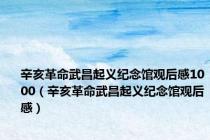 辛亥革命武昌起义纪念馆观后感1000（辛亥革命武昌起义纪念馆观后感）