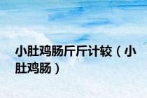 小肚鸡肠斤斤计较（小肚鸡肠）