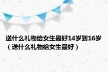 送什么礼物给女生最好14岁到16岁（送什么礼物给女生最好）