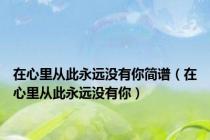 在心里从此永远没有你简谱（在心里从此永远没有你）