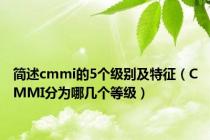 简述cmmi的5个级别及特征（CMMI分为哪几个等级）