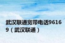 武汉联通宽带电话96169（武汉联通）