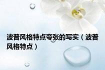 波普风格特点夸张的写实（波普风格特点）