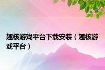 趣核游戏平台下载安装（趣核游戏平台）