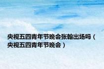 央视五四青年节晚会张翰出场吗（央视五四青年节晚会）