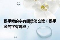 提手旁的字有哪些怎么读（提手旁的字有哪些）