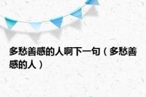 多愁善感的人啊下一句（多愁善感的人）