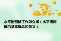 水平衡测试工作怎么样（水平衡测试的基本概念和意义）
