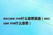 excuse me什么意思英语（excuse me什么意思）