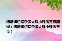 嘈嘈切切错杂弹大珠小珠落玉盘翻译（嘈嘈切切错杂弹大珠小珠落玉盘）