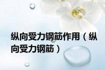 纵向受力钢筋作用（纵向受力钢筋）
