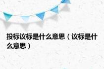 投标议标是什么意思（议标是什么意思）