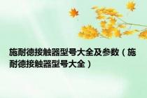 施耐德接触器型号大全及参数（施耐德接触器型号大全）