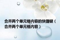 合并两个单元格内容的快捷键（合并两个单元格内容）