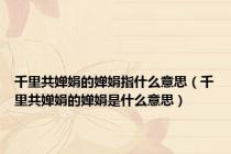 千里共婵娟的婵娟指什么意思（千里共婵娟的婵娟是什么意思）