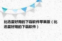 比迅雷好用的下载软件苹果版（比迅雷好用的下载软件）