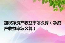加权净资产收益率怎么算（净资产收益率怎么算）