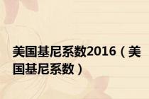 美国基尼系数2016（美国基尼系数）