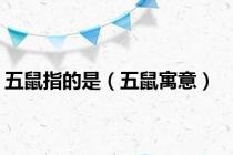 五鼠指的是（五鼠寓意）