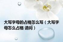 大写字母的占格怎么写（大写字母怎么占格 请问）